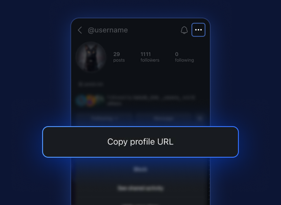 Copy the username or link